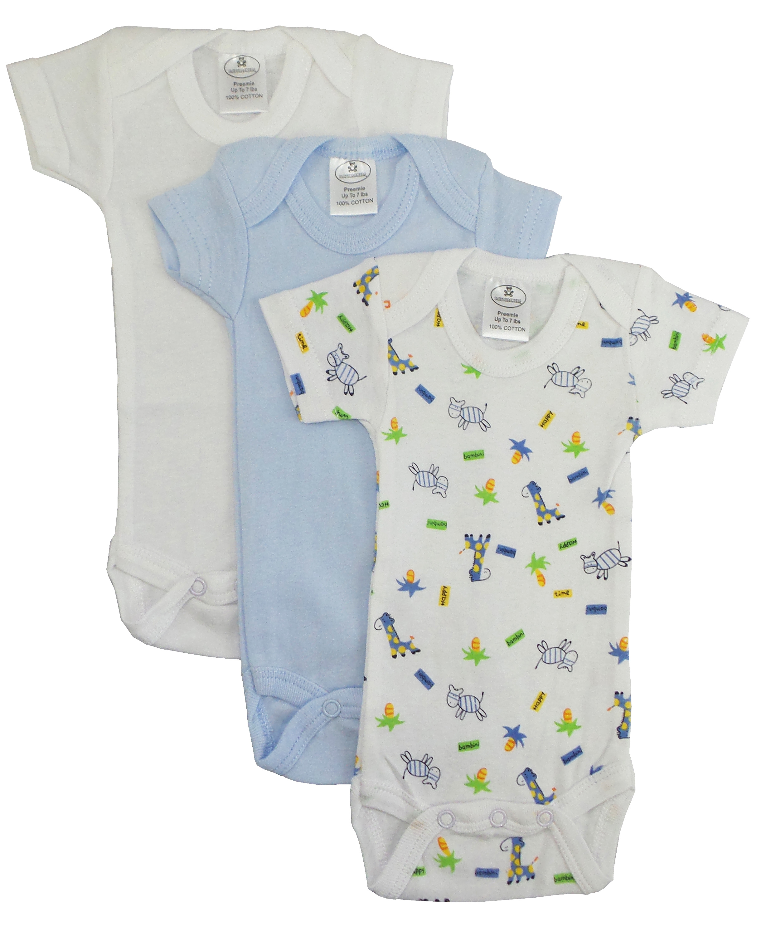 Bambini Preemie Boys Short Sleeve Printed Variety Pack