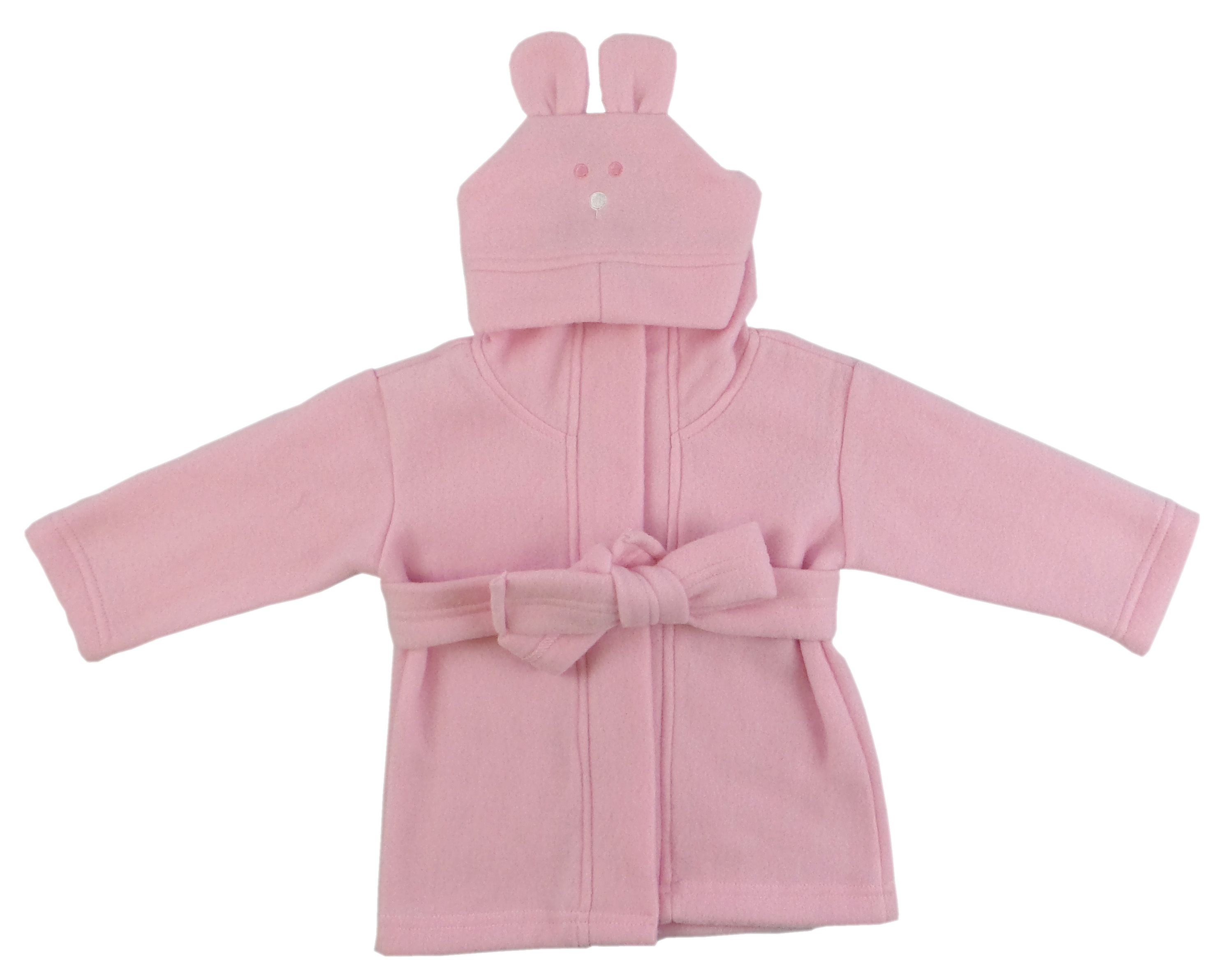 Bambini Fleece Robe With Hoodie Pink