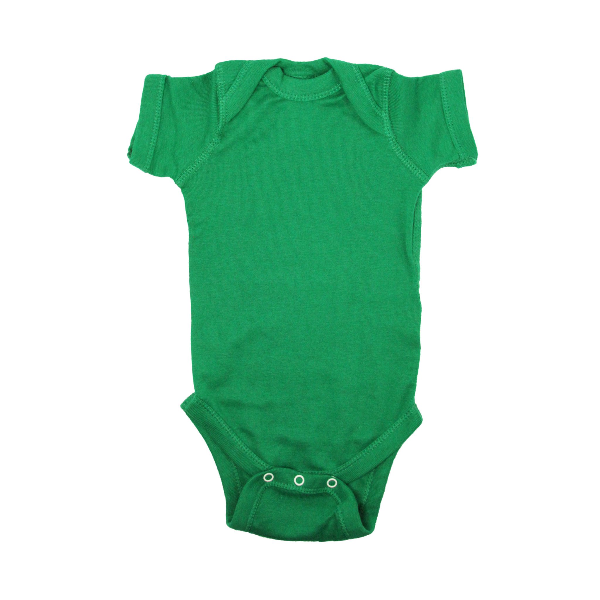 Colorful Short Sleeve Cotton Bodysuits (Color: Kelly Green, Size: Newborn)