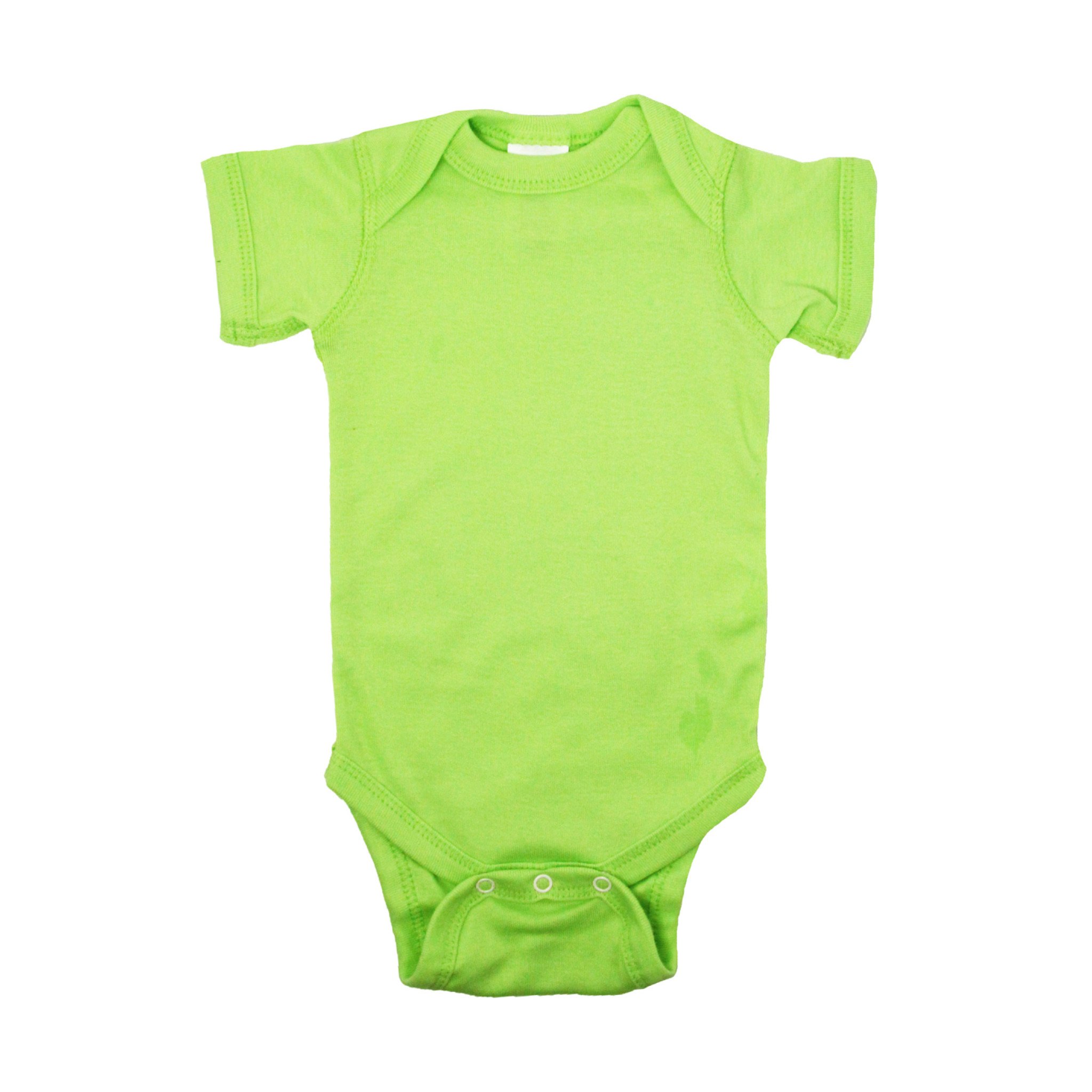 Colorful Short Sleeve Cotton Bodysuits (Color: Key Lime, Size: Newborn)