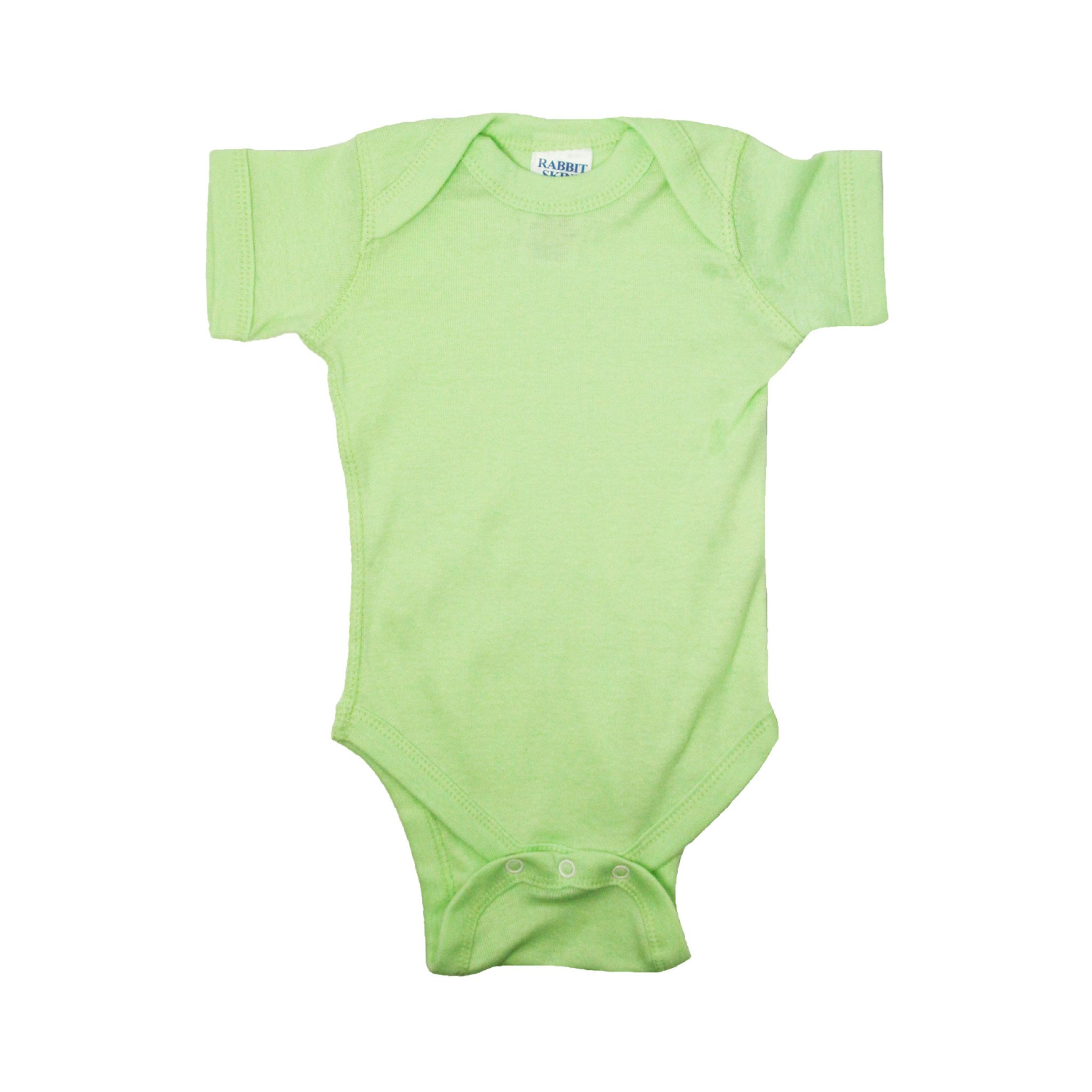 Colorful Short Sleeve Cotton Bodysuits (Color: Mint Green, Size: 12 Months)