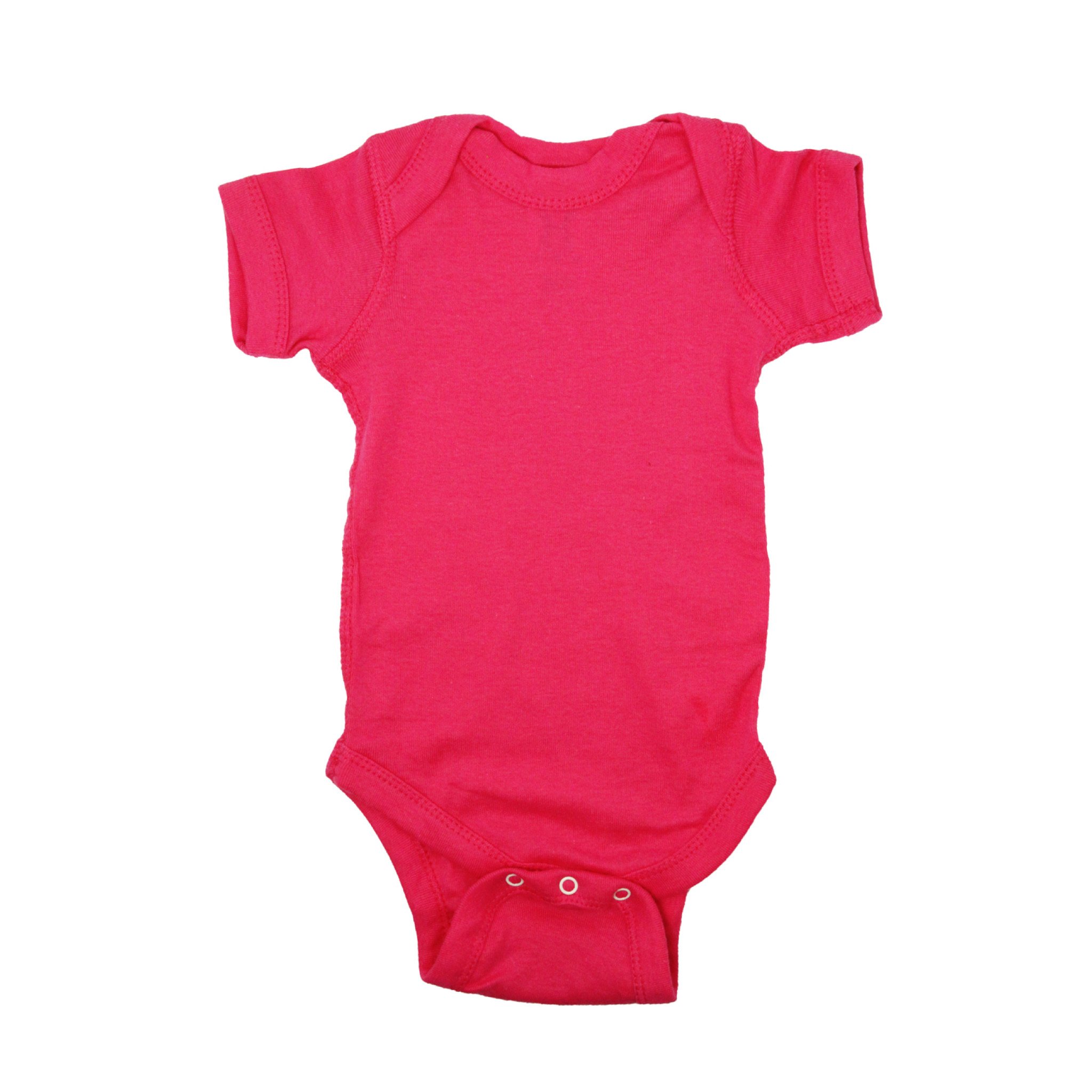 Colorful Short Sleeve Cotton Bodysuits (Color: Hot Pink, Size: Newborn)