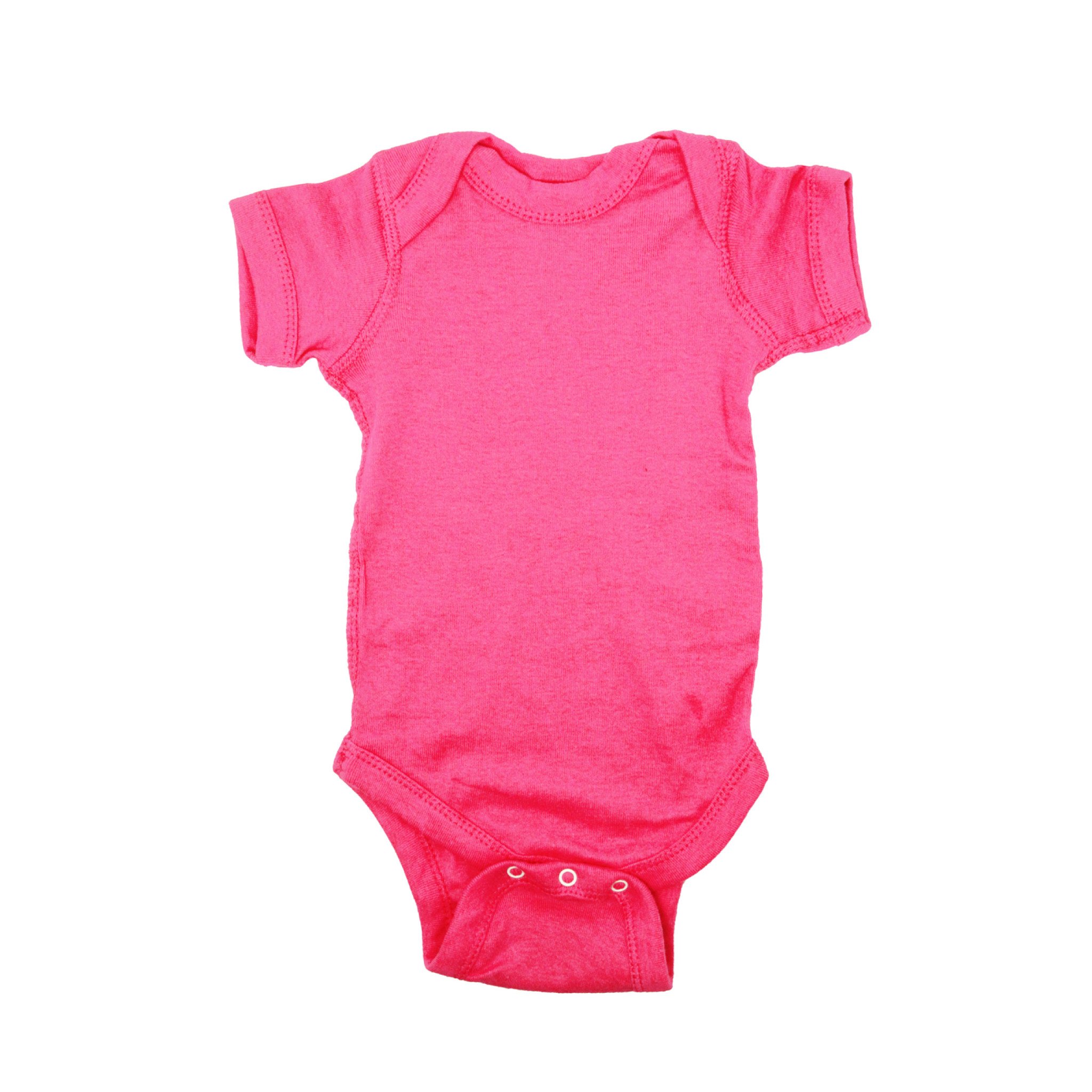 Colorful Short Sleeve Cotton Bodysuits (Color: Bubblegum Pink, Size: Newborn)