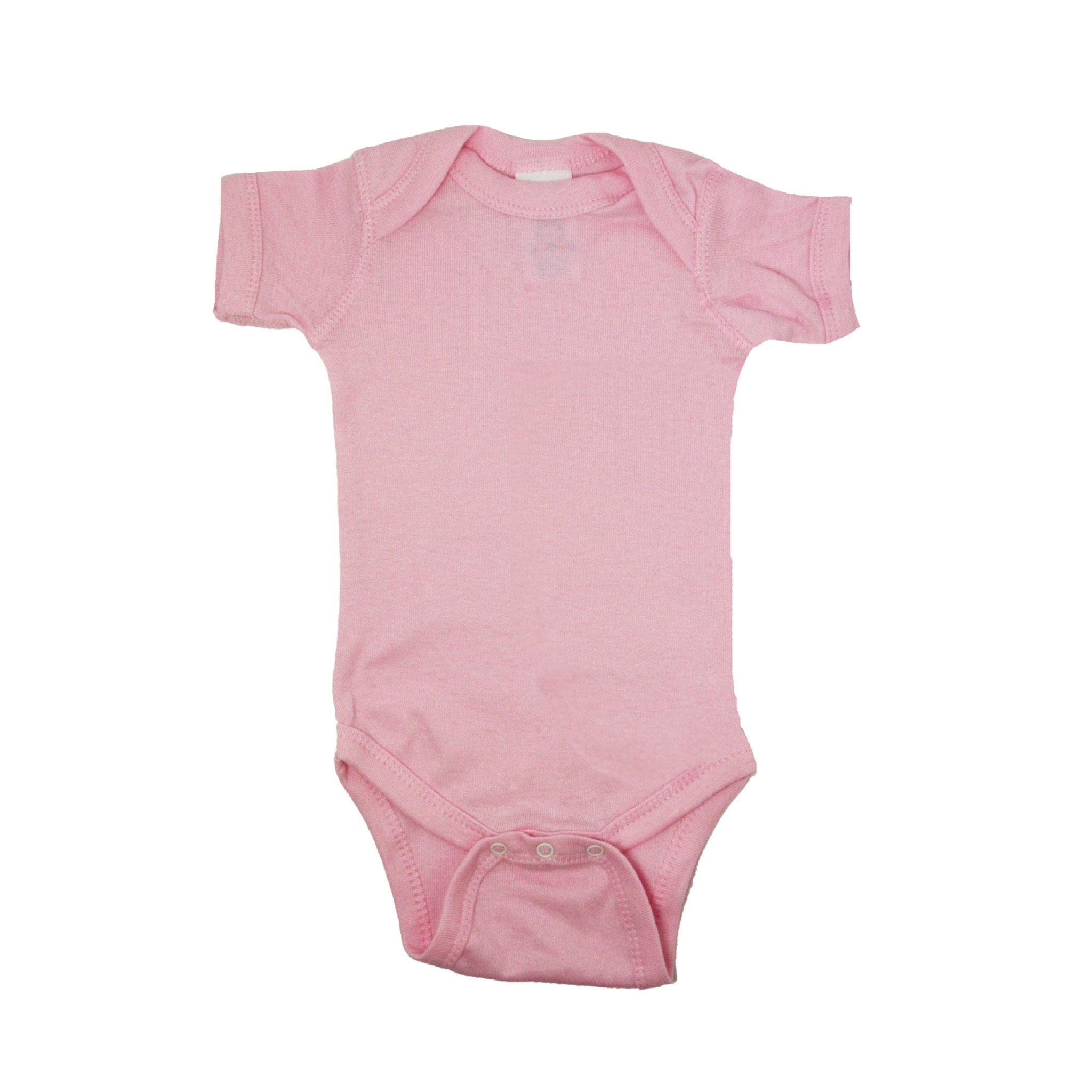 Colorful Short Sleeve Cotton Bodysuits (Color: Pink, Size: 12 Months)