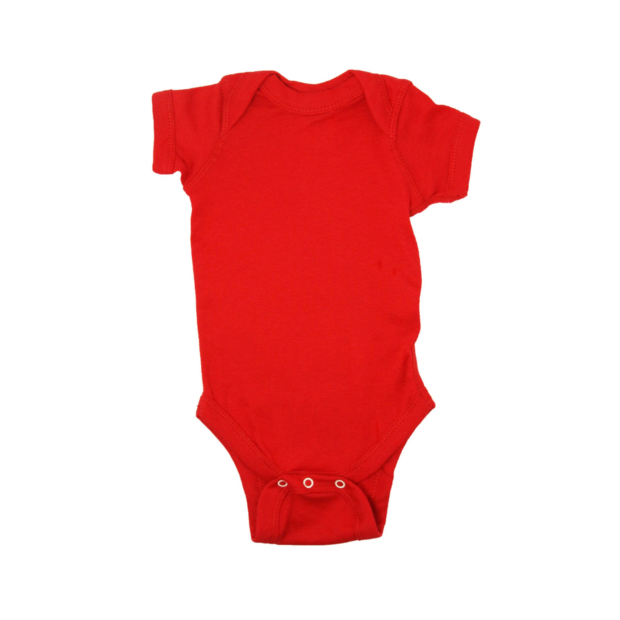 Colorful Short Sleeve Cotton Bodysuits (Color: Red, Size: Newborn)