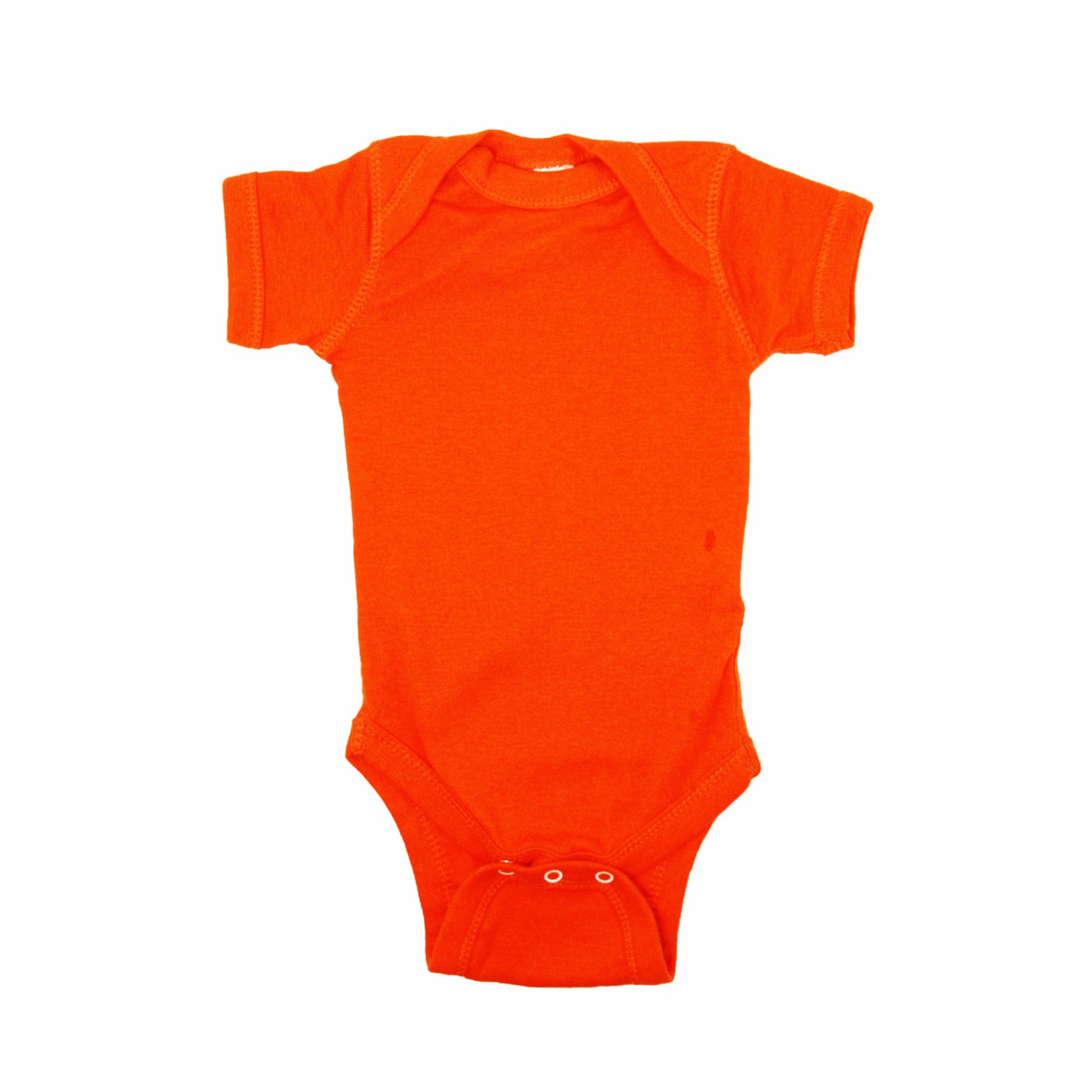 Colorful Short Sleeve Cotton Bodysuits (Color: Orange, Size: Newborn)