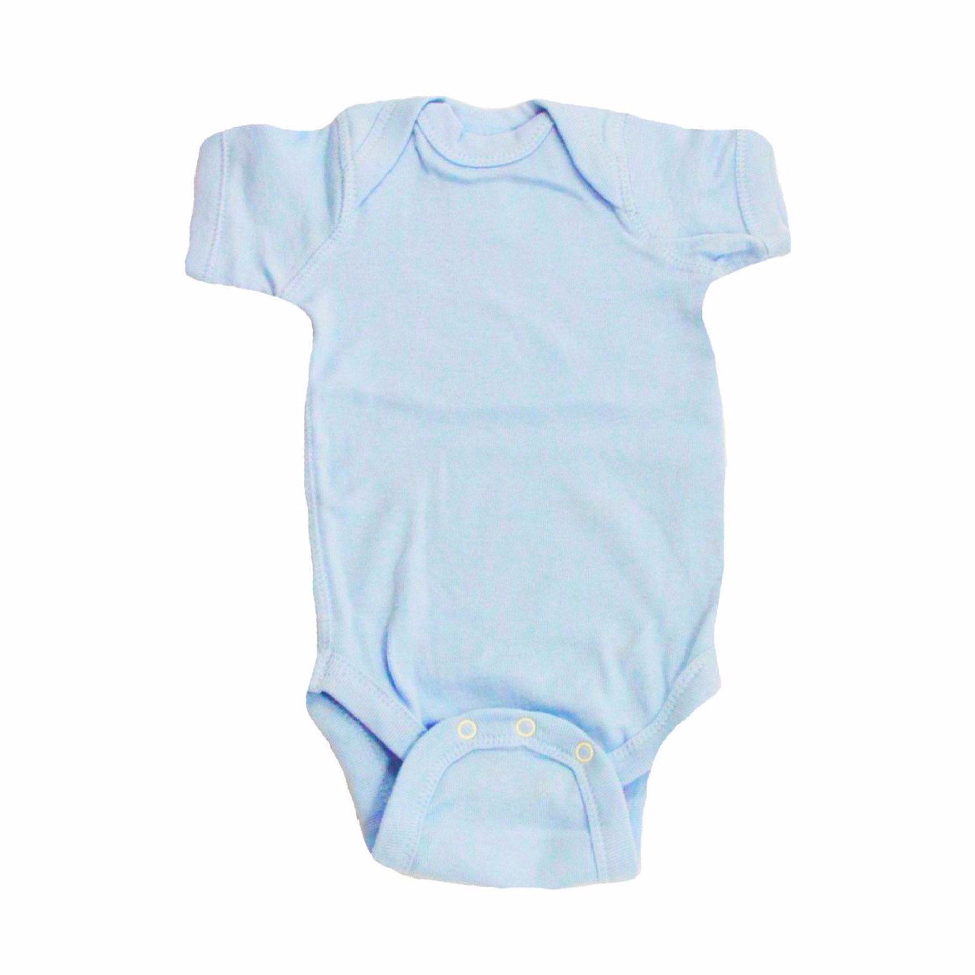 Colorful Short Sleeve Cotton Bodysuits (Color: Light Blue, Size: Newborn)