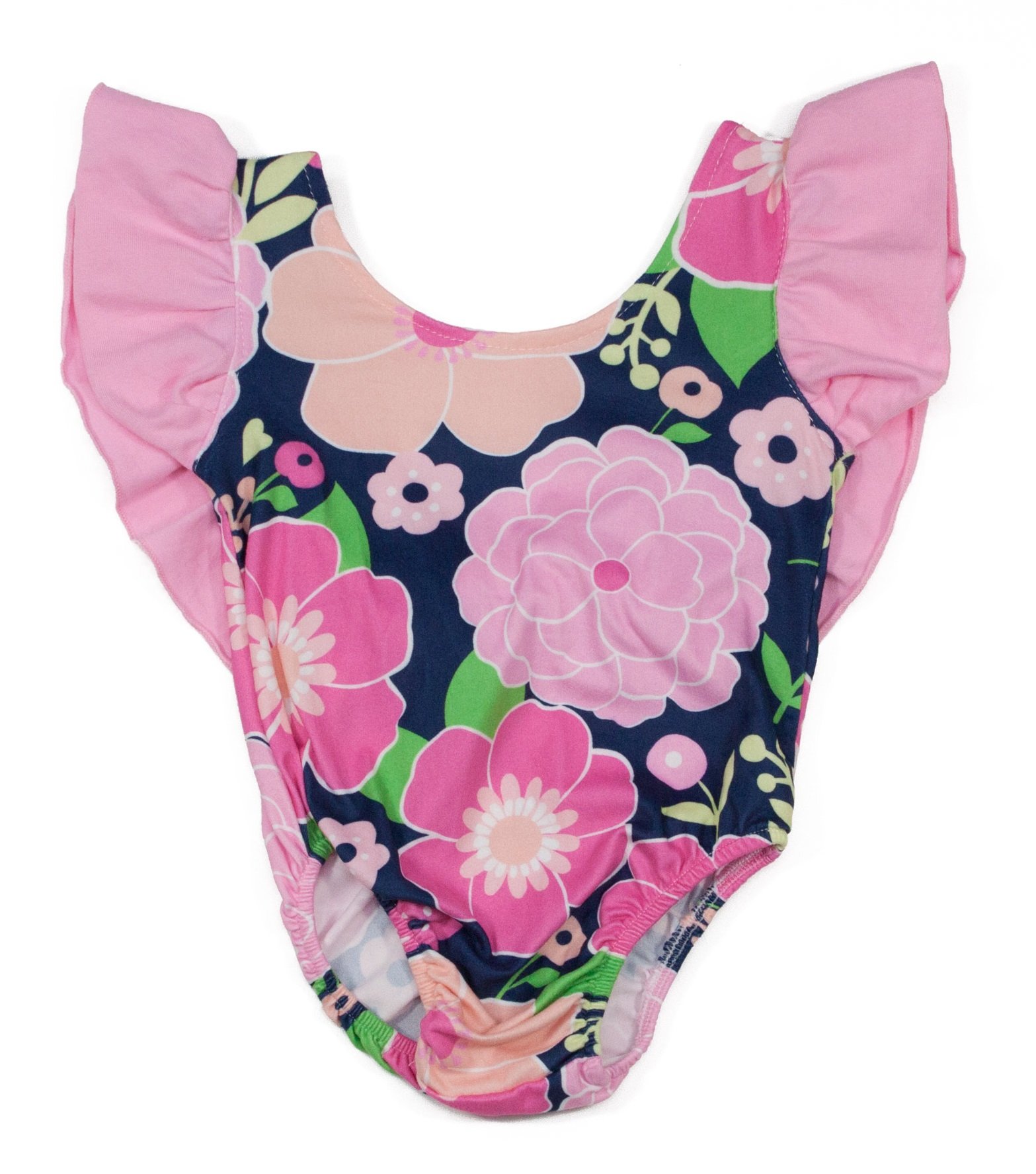 Floral Pattern Girls Bodysuits (Color: Navy/Pink/Peach, Size: 0-3 Months)