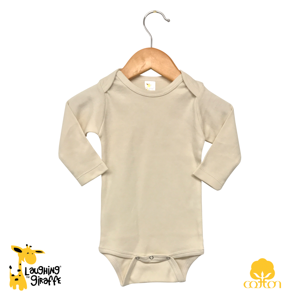 L/S Lap Shoulder Onezie (Color: Natural, Size: 0-3M)