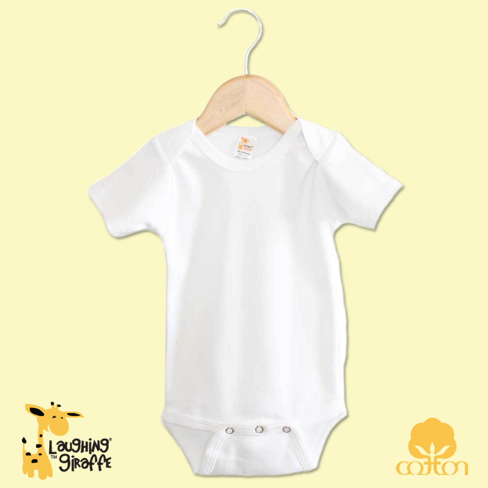 S/S Lap Shoulder Onezie (Color: White, Size: 18-24M)