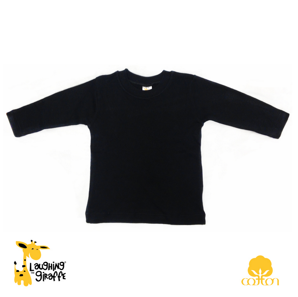 L/S Crew Neck Tee (Color: Black, Size: 3-6M)