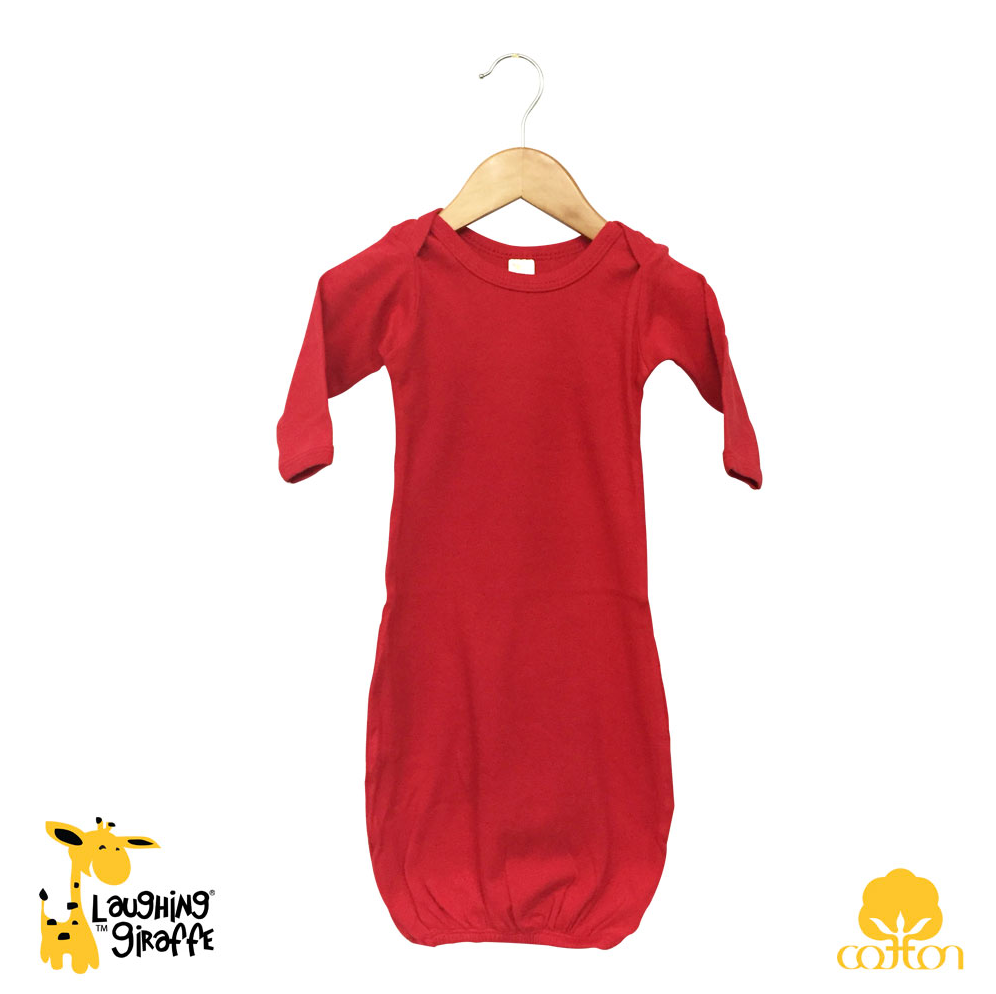 L/S Lap Shoulder Gown (Color: Red, Size: 0-3M)