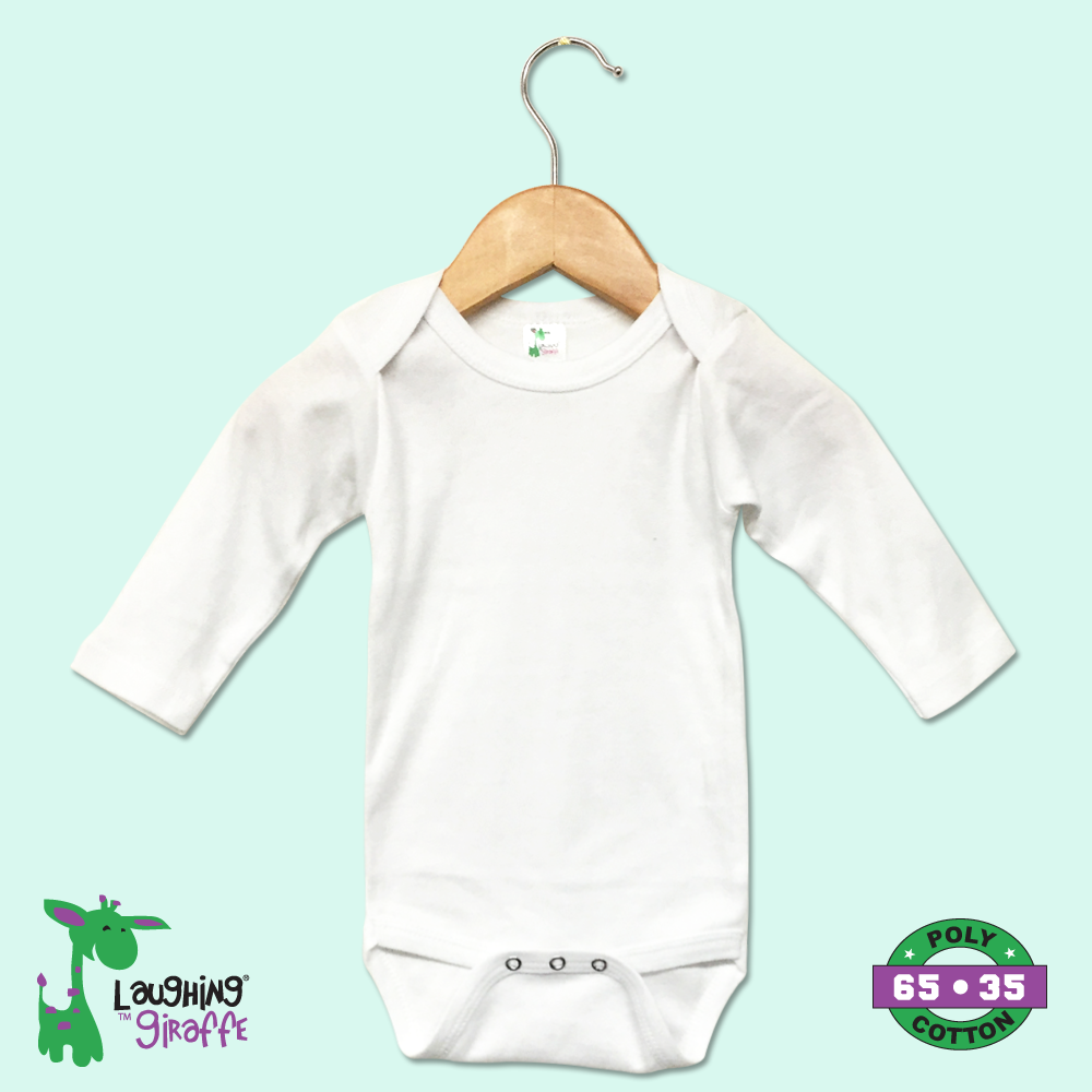 L/S Lap Shoulder One-Piece (Color: White, Size: Newborn)