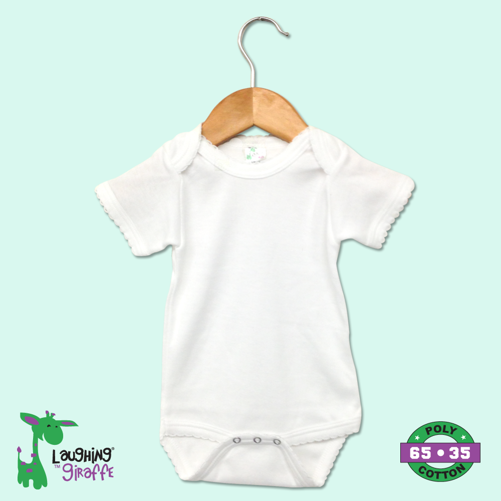 Cap Sleeve Onezie with Scallop Trim (Color: White, Size: Newborn)